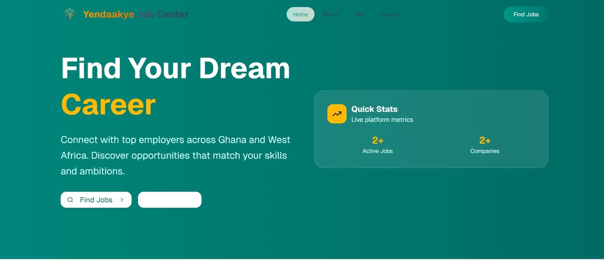 Screenshot of Yendaakye Job Center